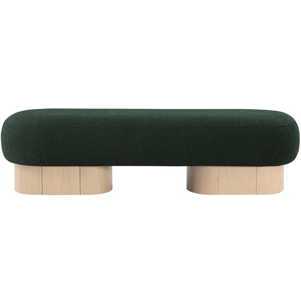 Robertson Green Boucle Fabric Upholstered Bench