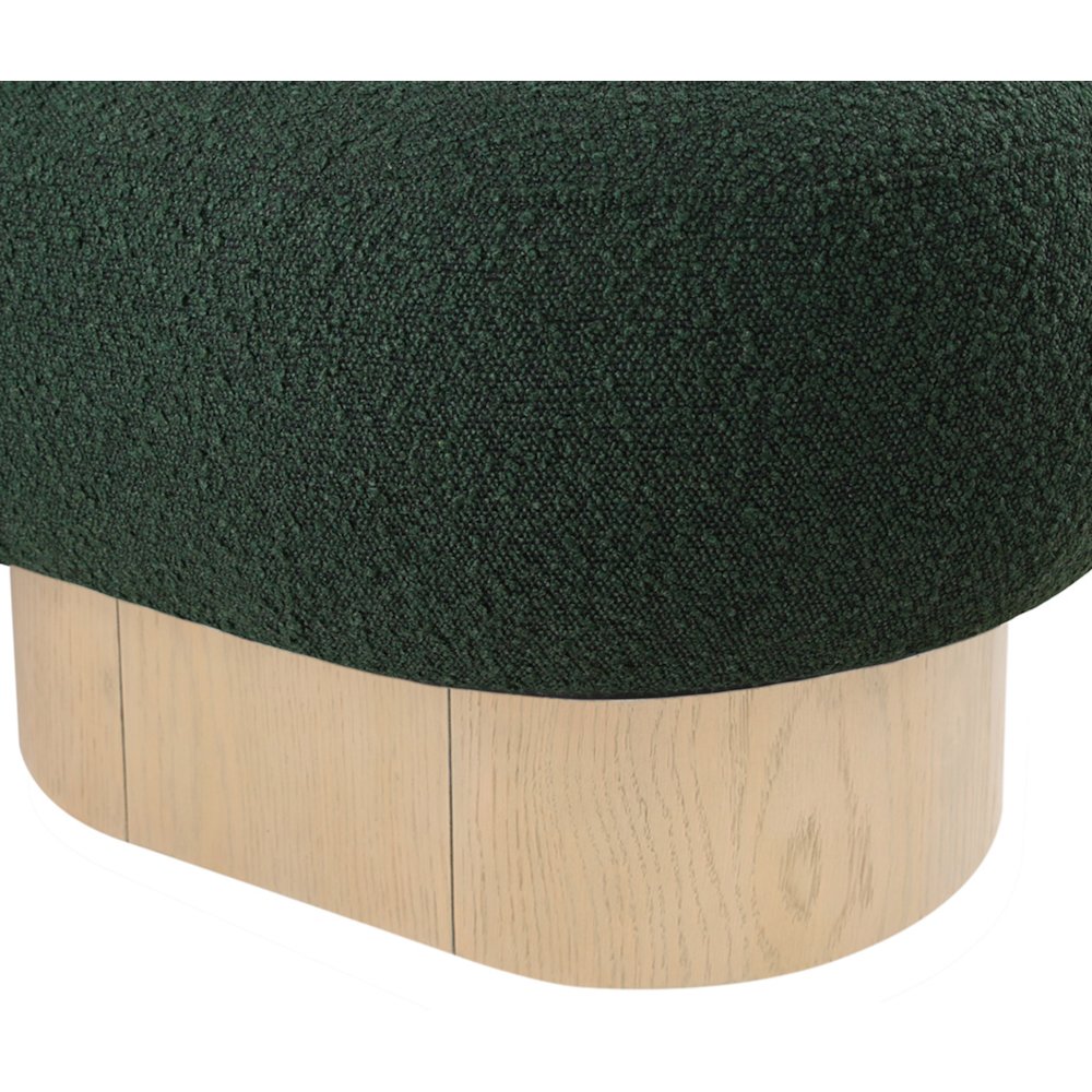 Robertson Green Boucle Fabric Upholstered Bench