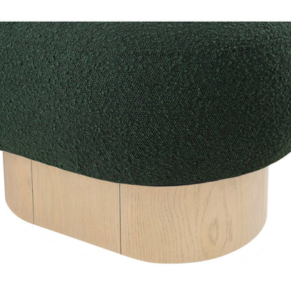 Robertson Green Boucle Fabric Upholstered Bench