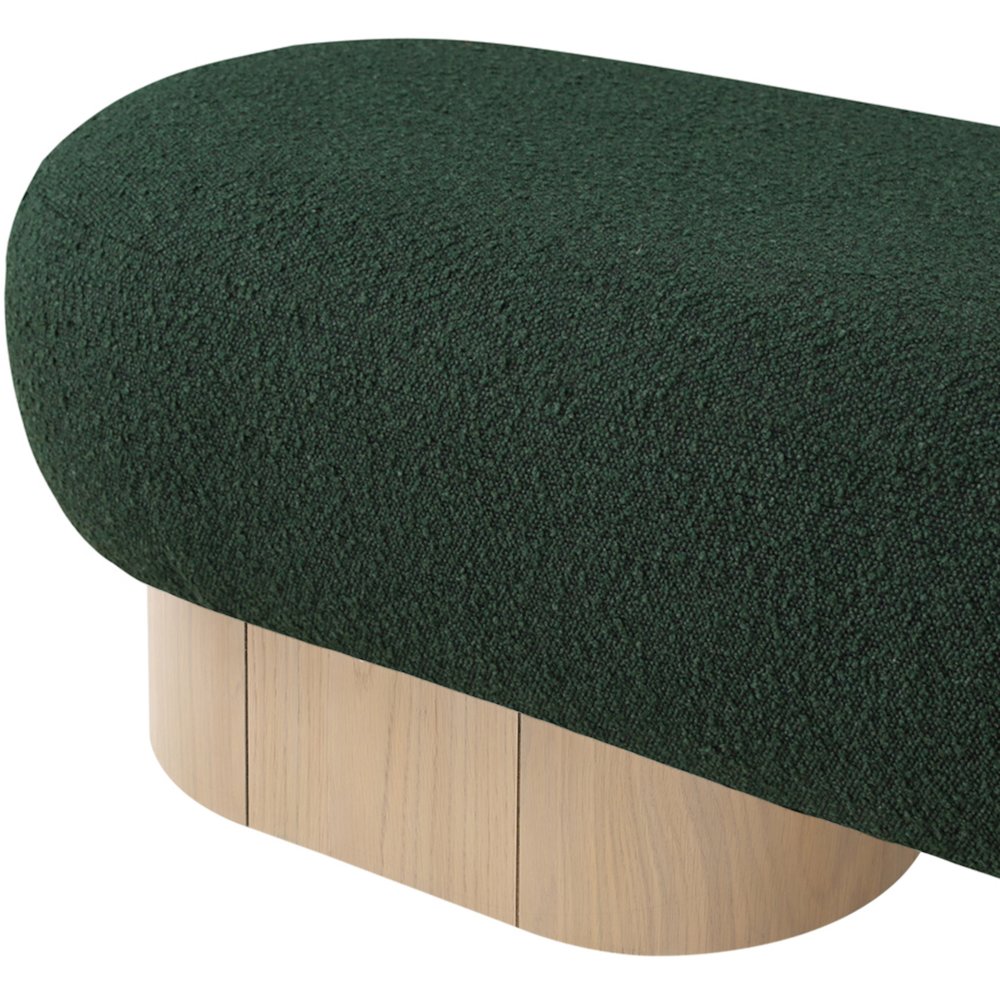 Robertson Green Boucle Fabric Upholstered Bench
