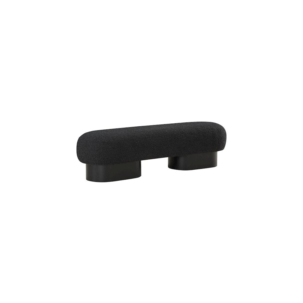 Robertson Black Boucle Fabric Bench