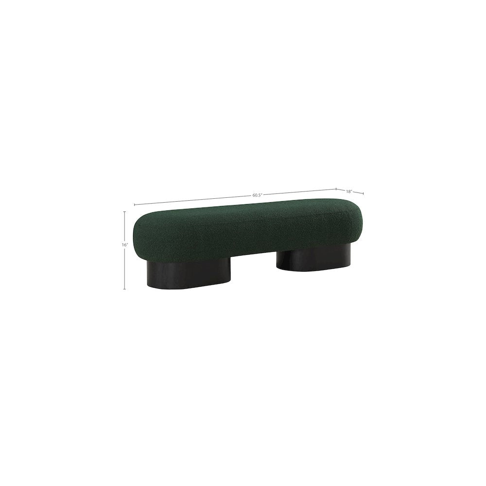 Robertson Green Boucle Fabric Bench