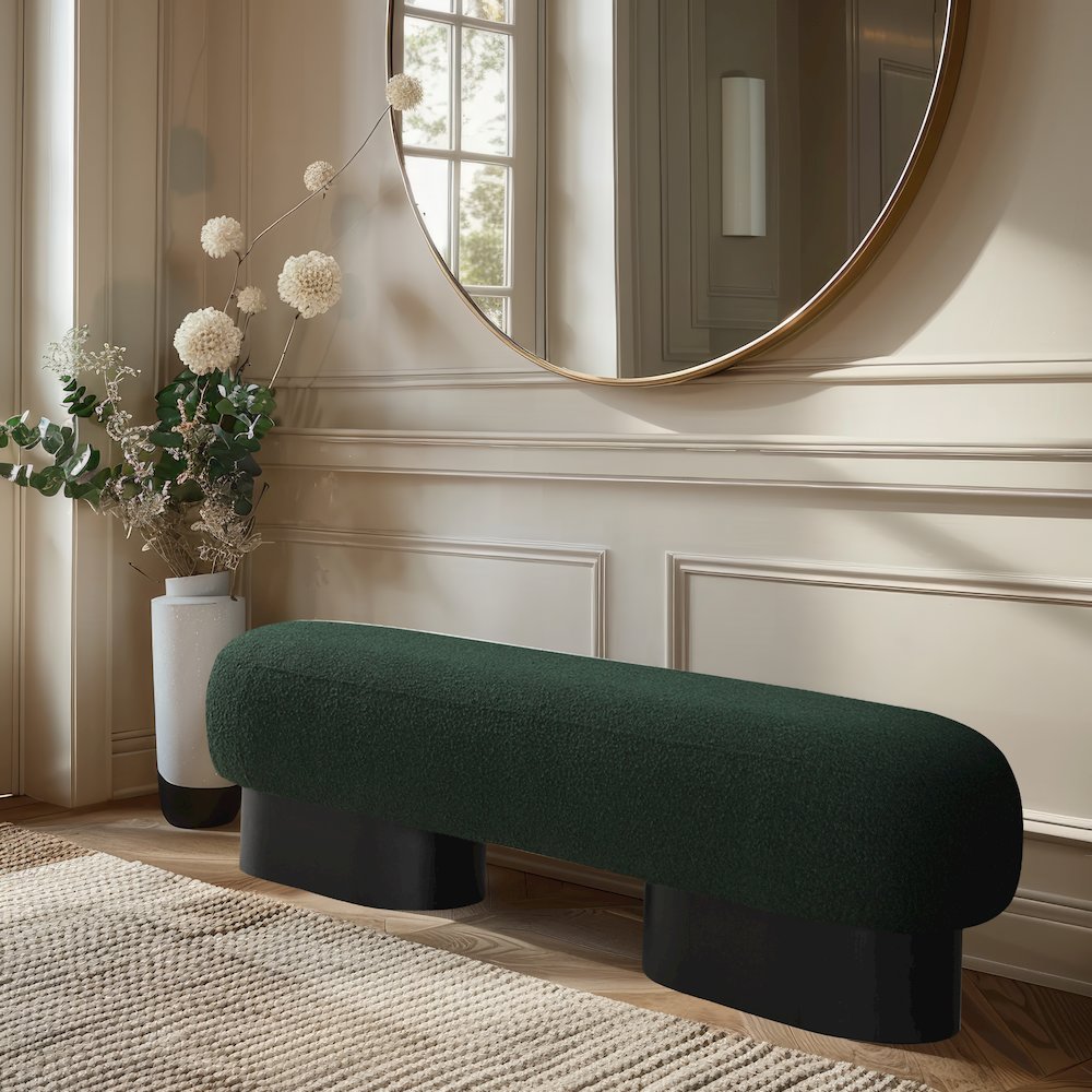 Robertson Green Boucle Fabric Bench