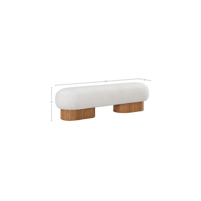 Robertson Cream Boucle Fabric Bench
