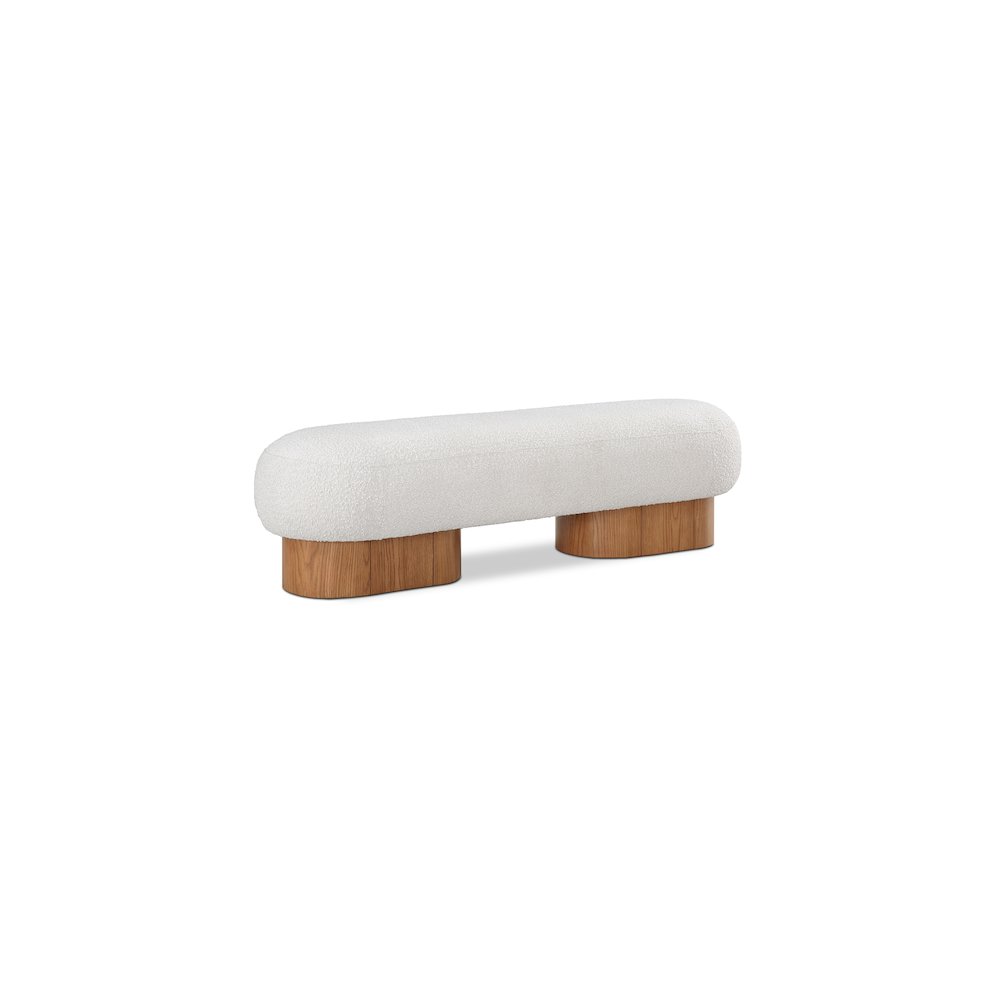 Robertson Cream Boucle Fabric Bench