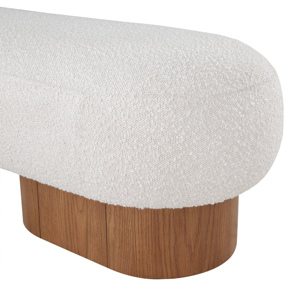 Robertson Cream Boucle Fabric Bench