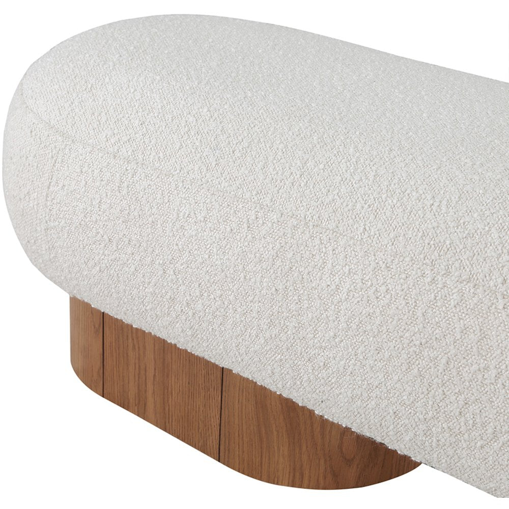 Robertson Cream Boucle Fabric Bench