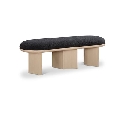 Wilshire Black Boucle Fabric Bench