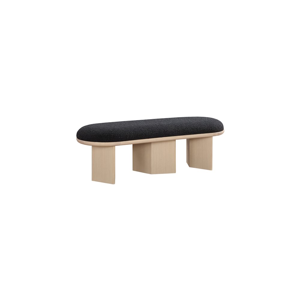 Wilshire Black Boucle Fabric Bench