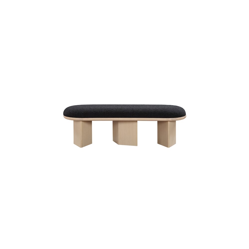 Wilshire Black Boucle Fabric Bench