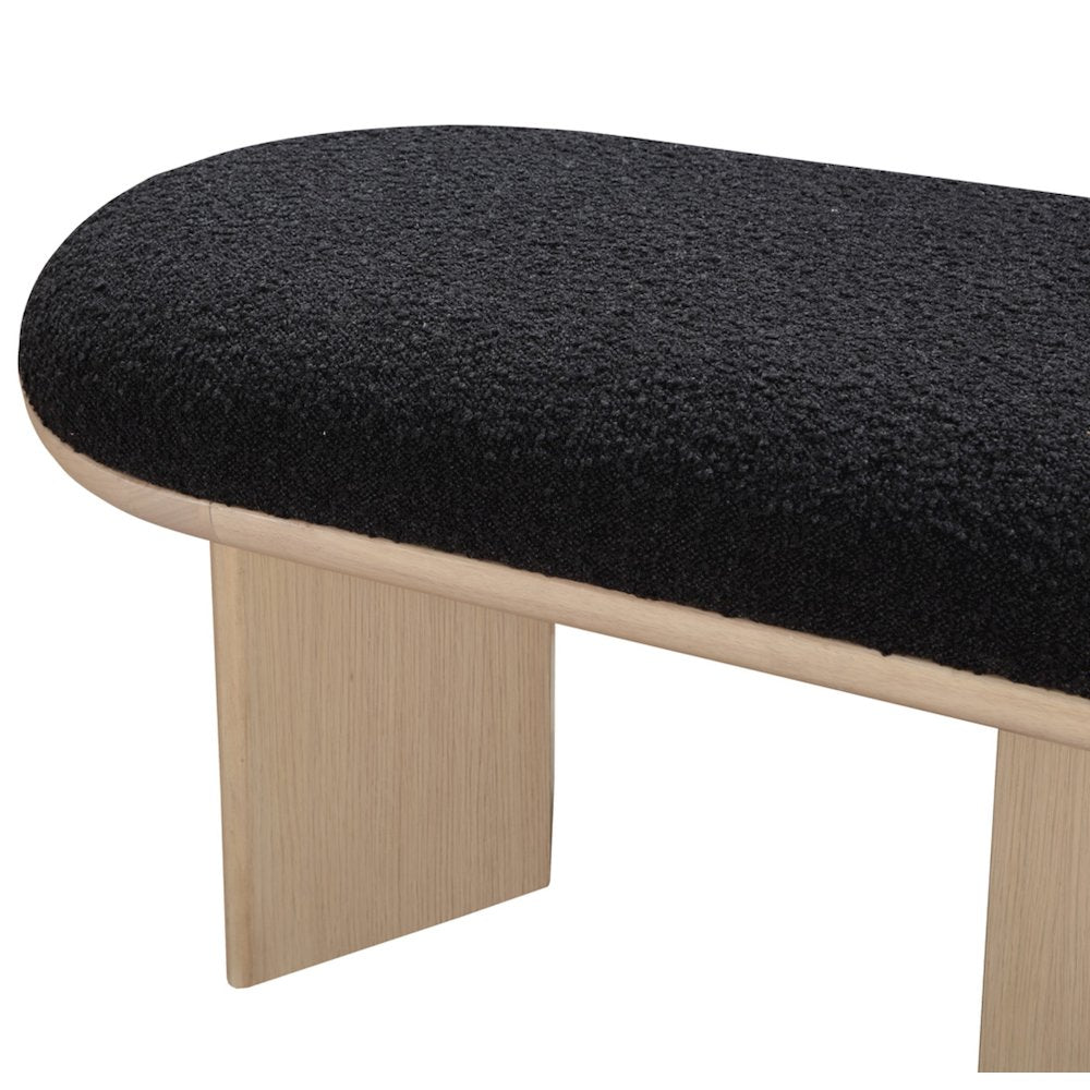 Wilshire Black Boucle Fabric Bench