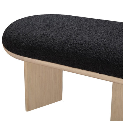 Wilshire Black Boucle Fabric Bench