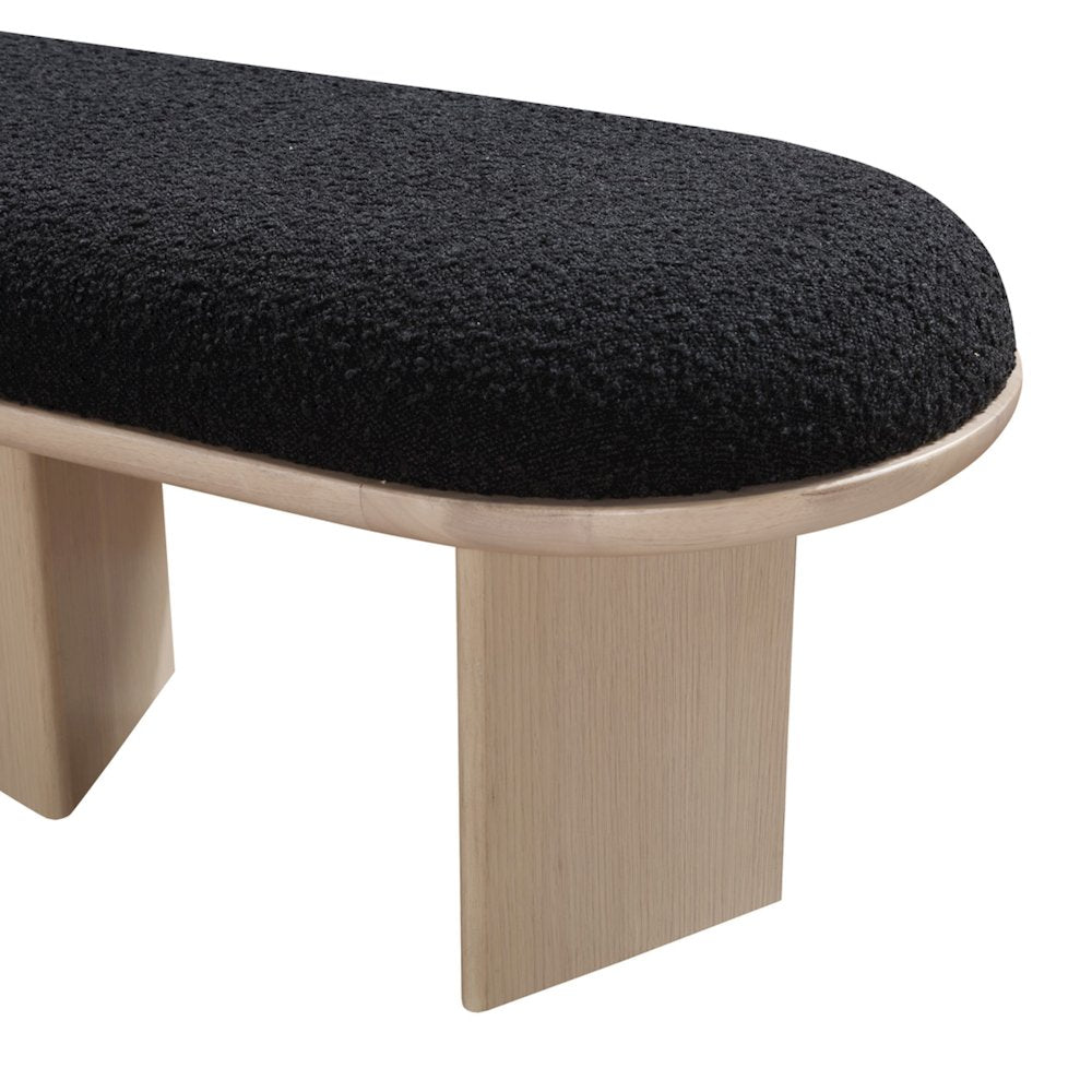 Wilshire Black Boucle Fabric Bench
