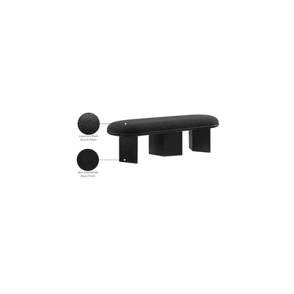 Wilshire Black Boucle Fabric Bench