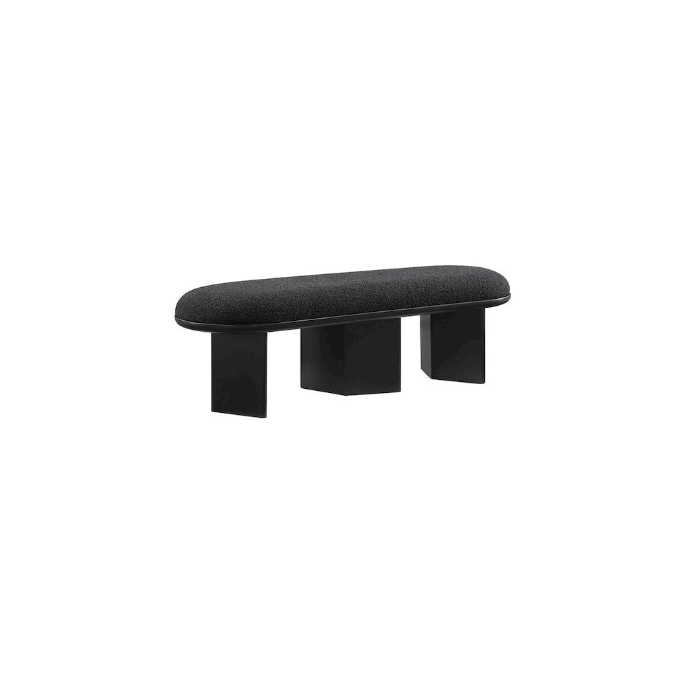 Wilshire Black Boucle Fabric Bench