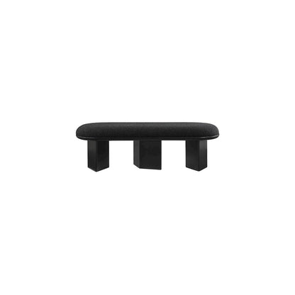 Wilshire Black Boucle Fabric Bench