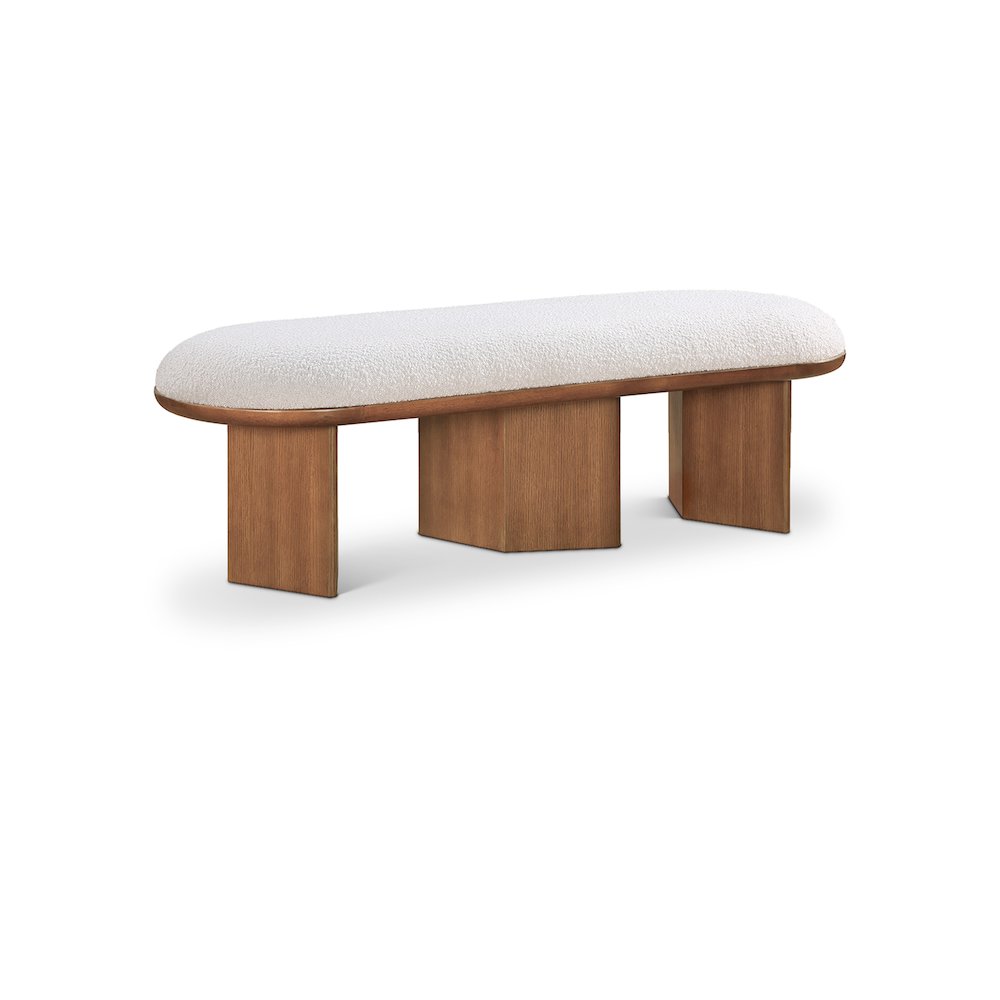 Wilshire Cream Boucle Fabric Bench