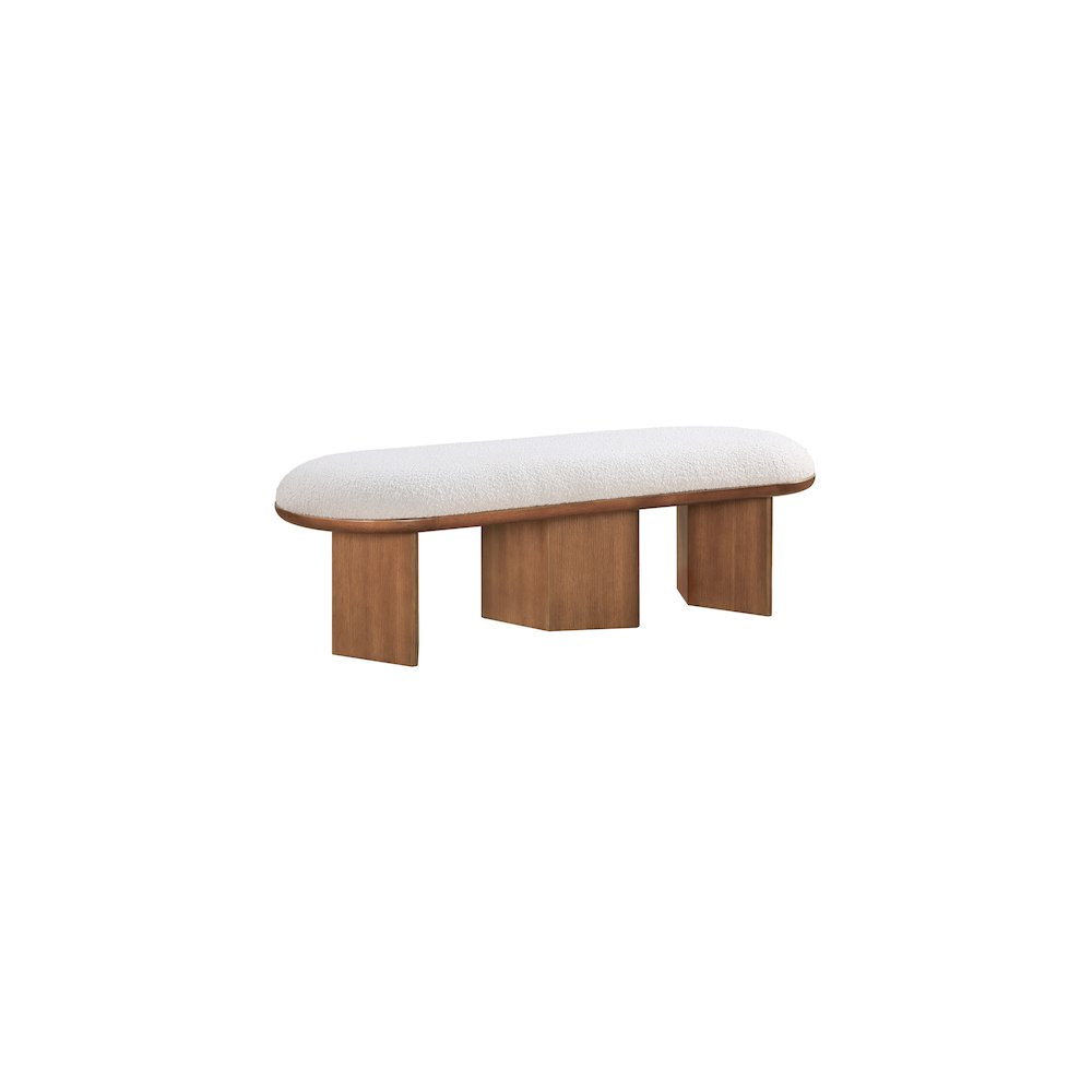 Wilshire Cream Boucle Fabric Bench