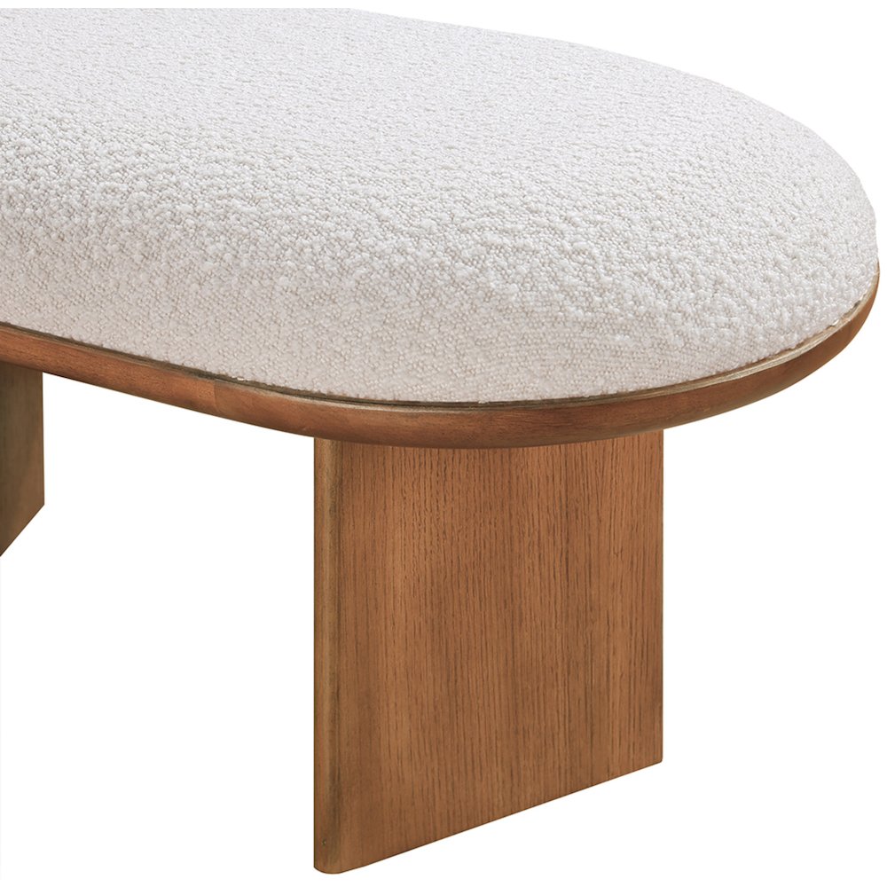 Wilshire Cream Boucle Fabric Bench