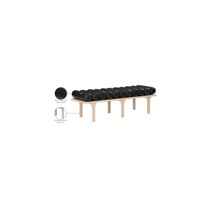 Landon Black Vegan Leather Bench