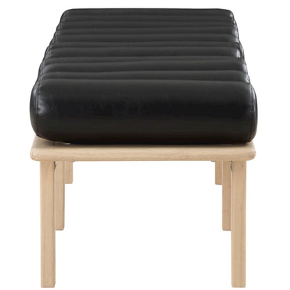 Landon Black Vegan Leather Bench