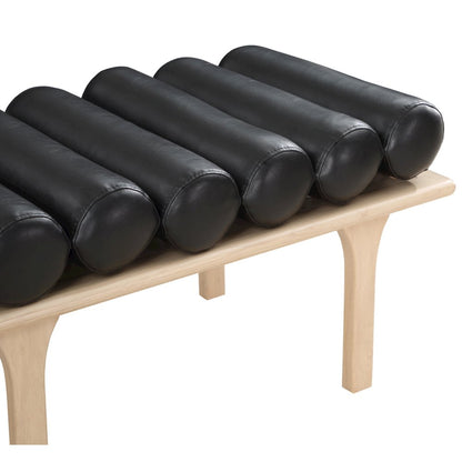 Landon Black Vegan Leather Bench