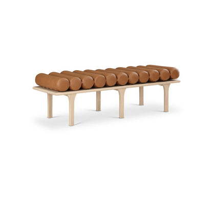 Landon Cognac Vegan Leather Bench