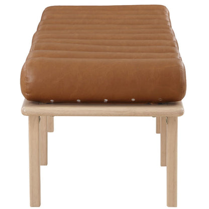 Landon Cognac Vegan Leather Bench