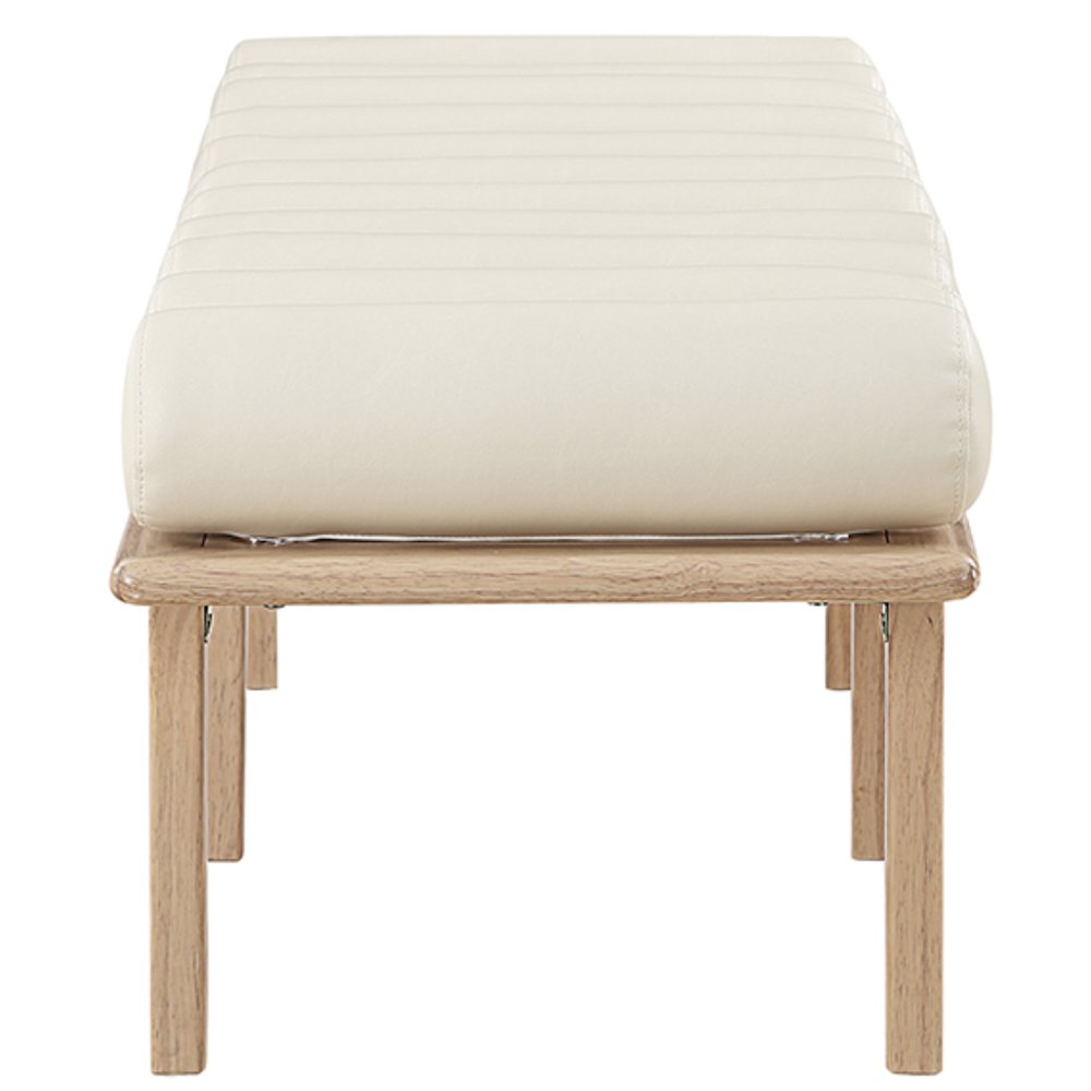 Landon Cream Vegan Leather Bench