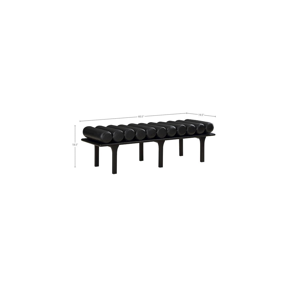 Landon Black Vegan Leather Bench