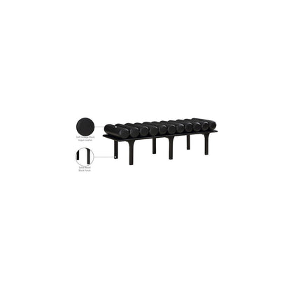 Landon Black Vegan Leather Bench
