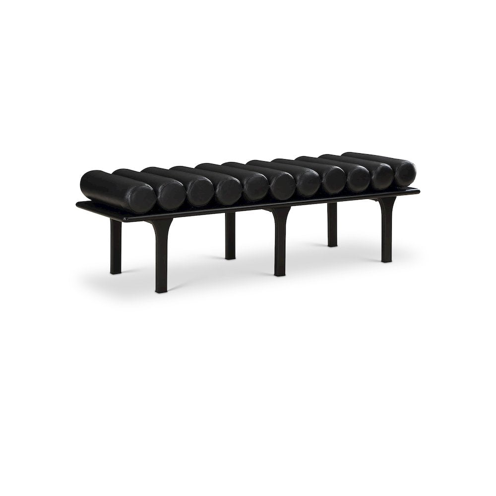 Landon Black Vegan Leather Bench
