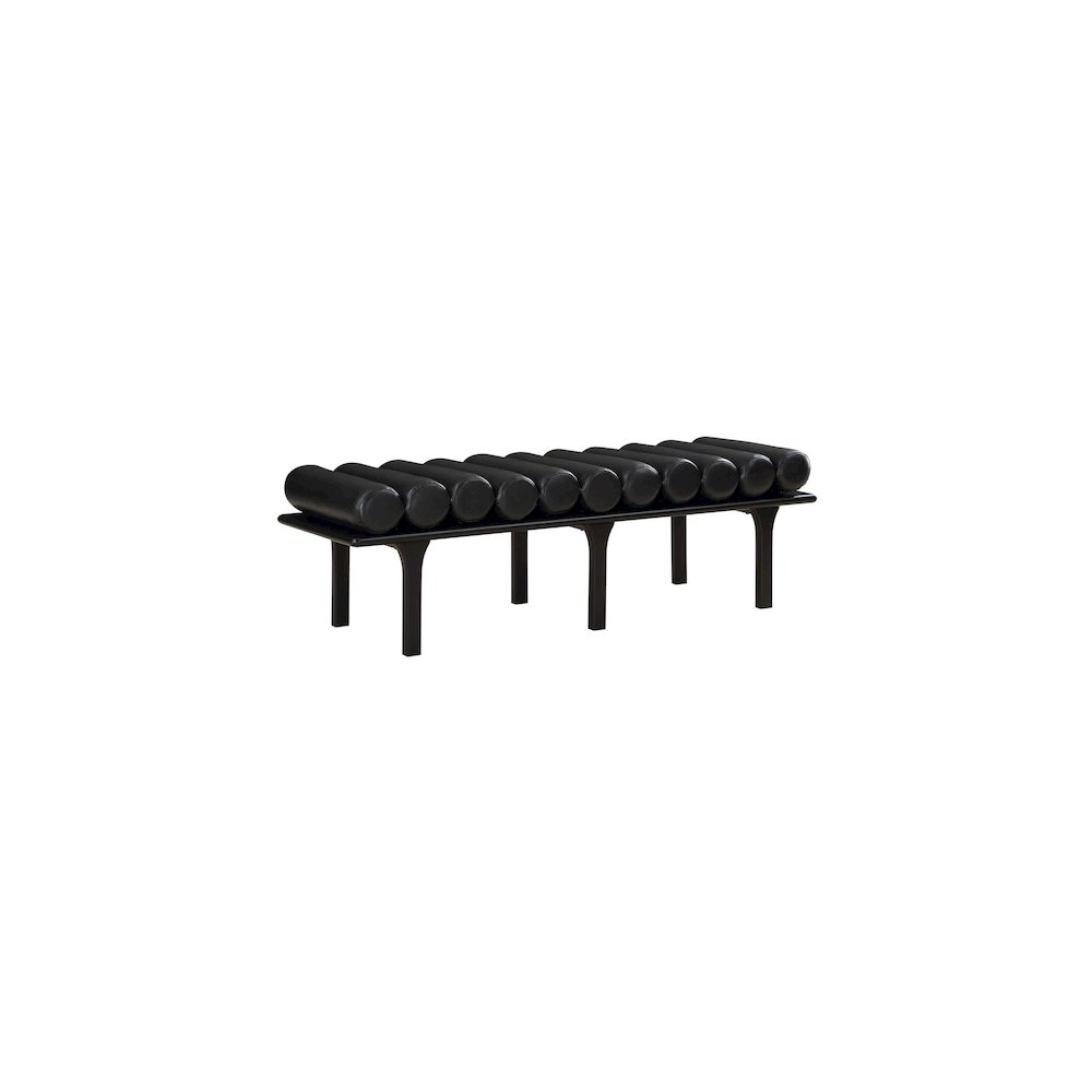 Landon Black Vegan Leather Bench
