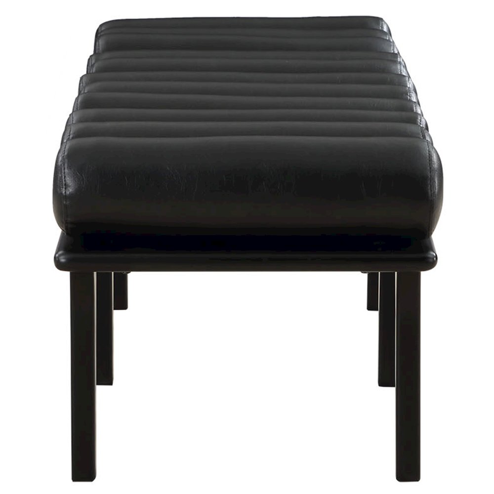 Landon Black Vegan Leather Bench