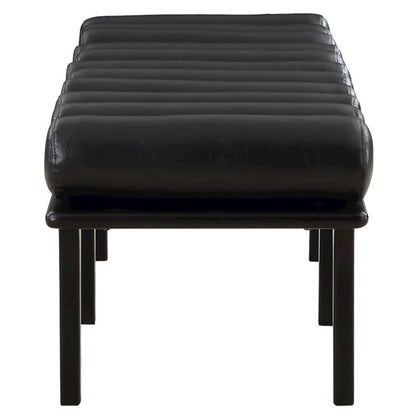 Landon Black Vegan Leather Bench
