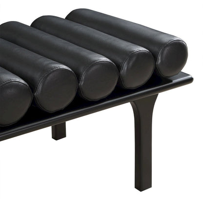Landon Black Vegan Leather Bench