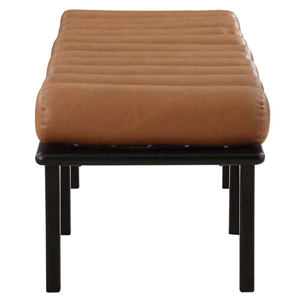 Landon Cognac Vegan Leather Bench
