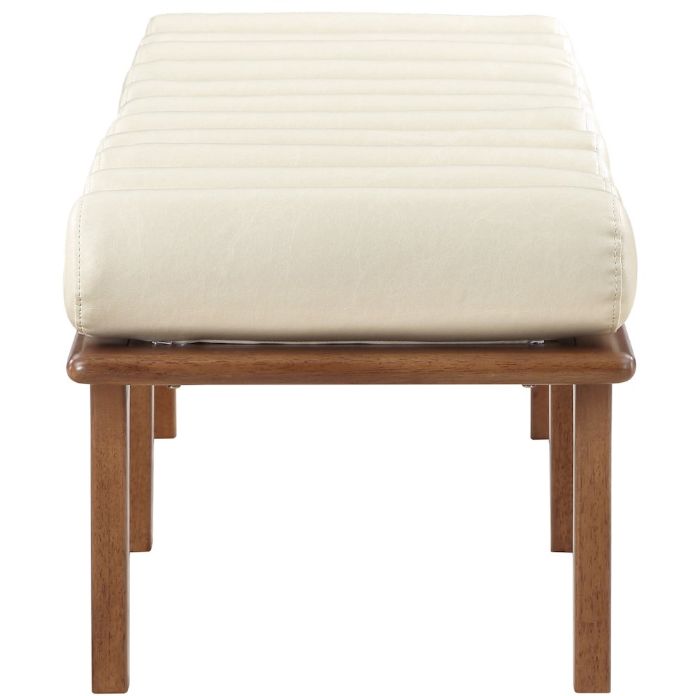 Landon Cream Vegan Leather Bench