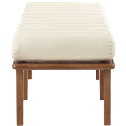 Landon Cream Vegan Leather Bench