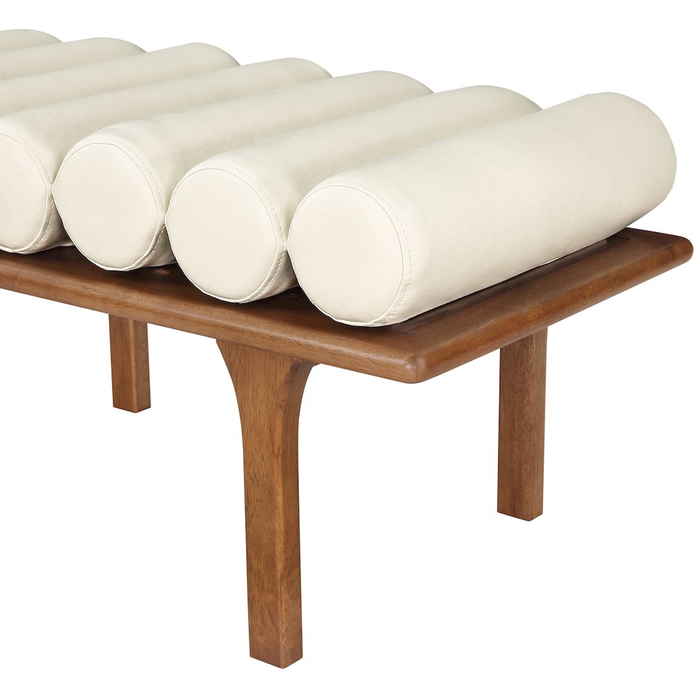 Landon Cream Vegan Leather Bench