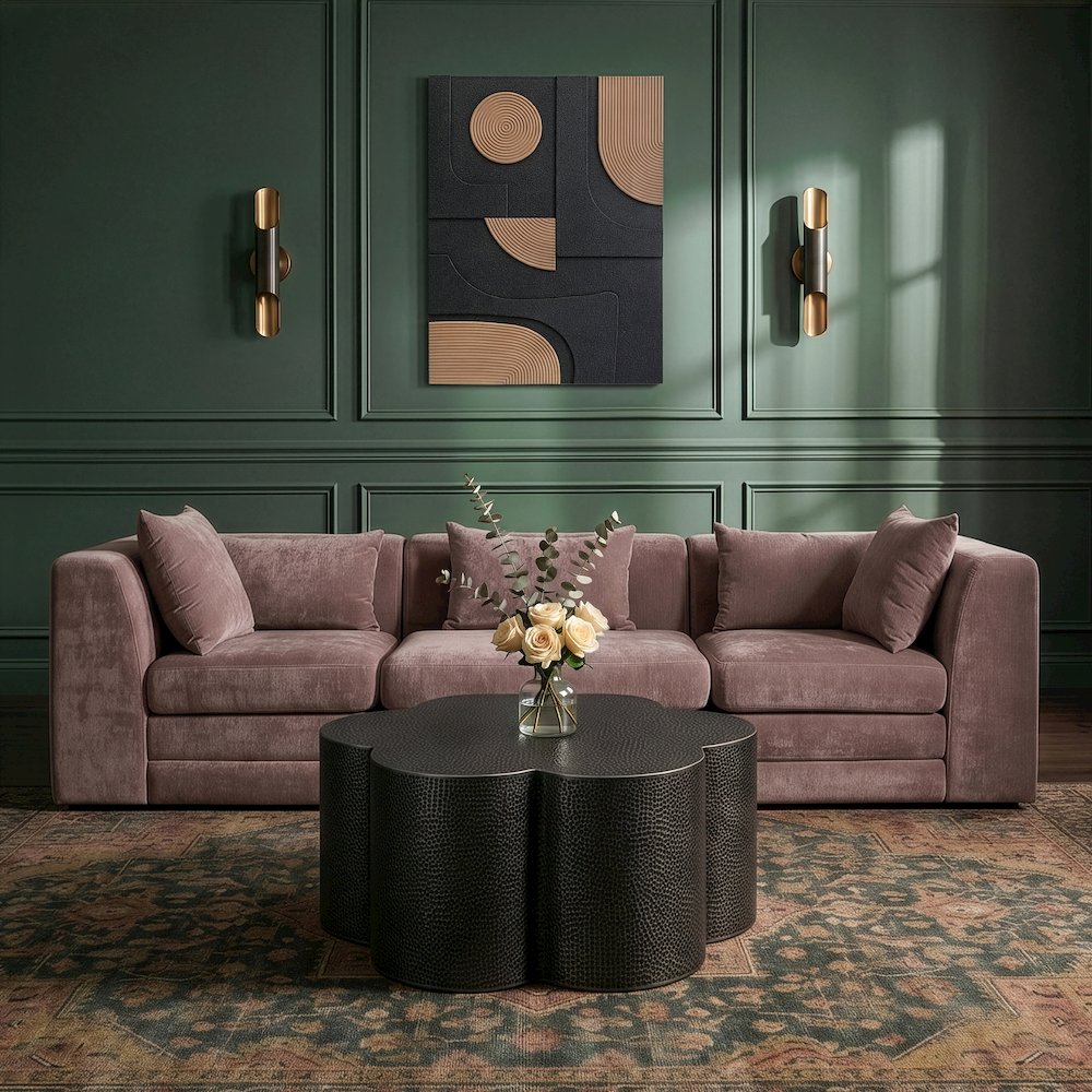 Lotus Black Iron Coffee Table