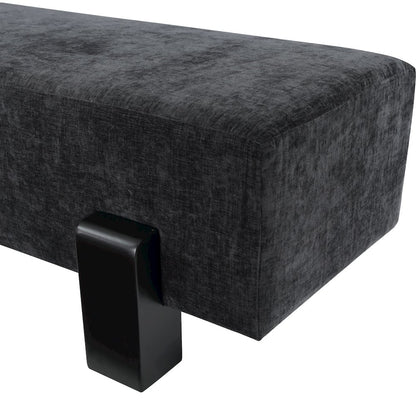 Edison Black Chenille Fabric Bench