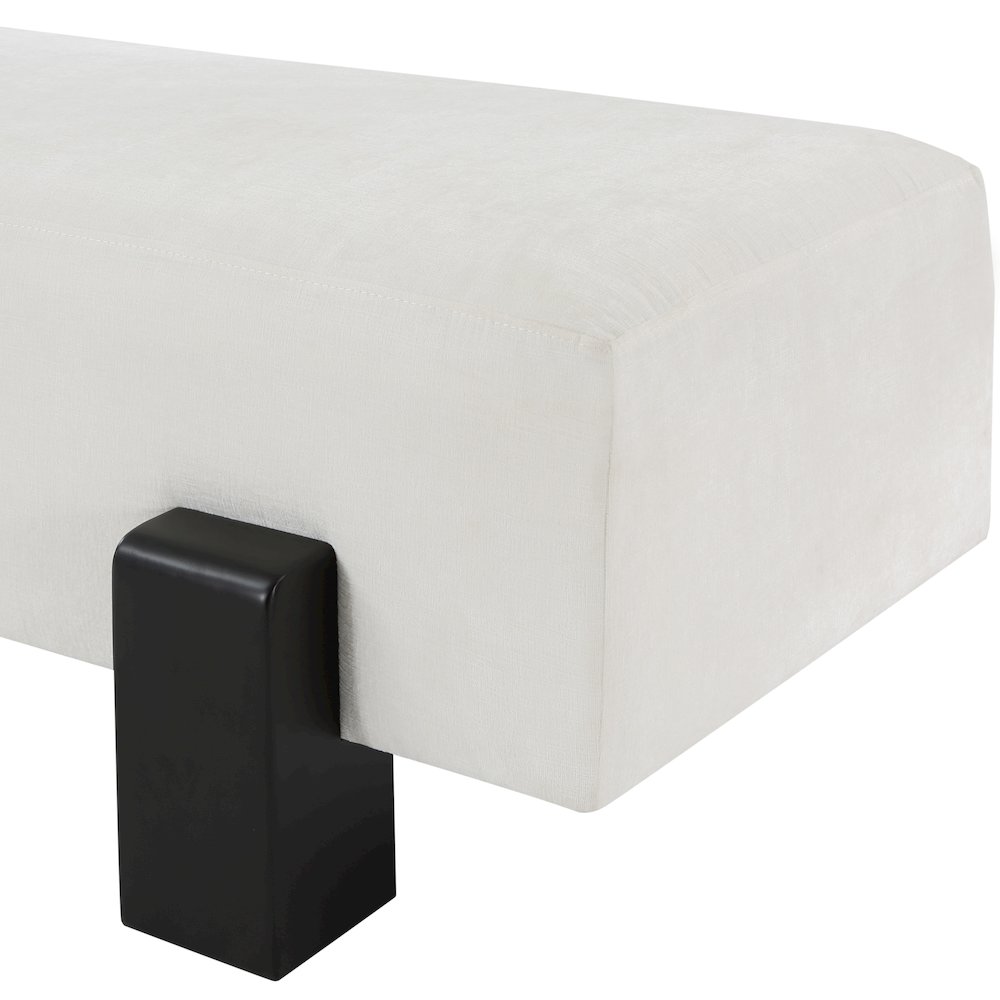 Edison Cream Chenille Fabric Bench