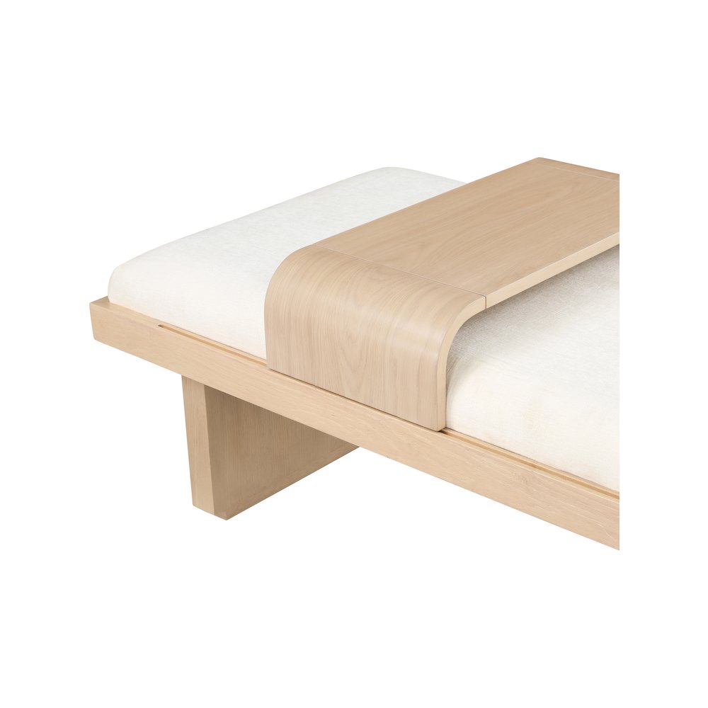 Arlington Cream Chenille Fabric Bench