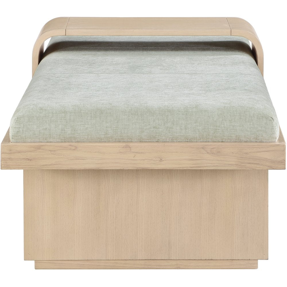 Arlington Mint Green Chenille Fabric Bench