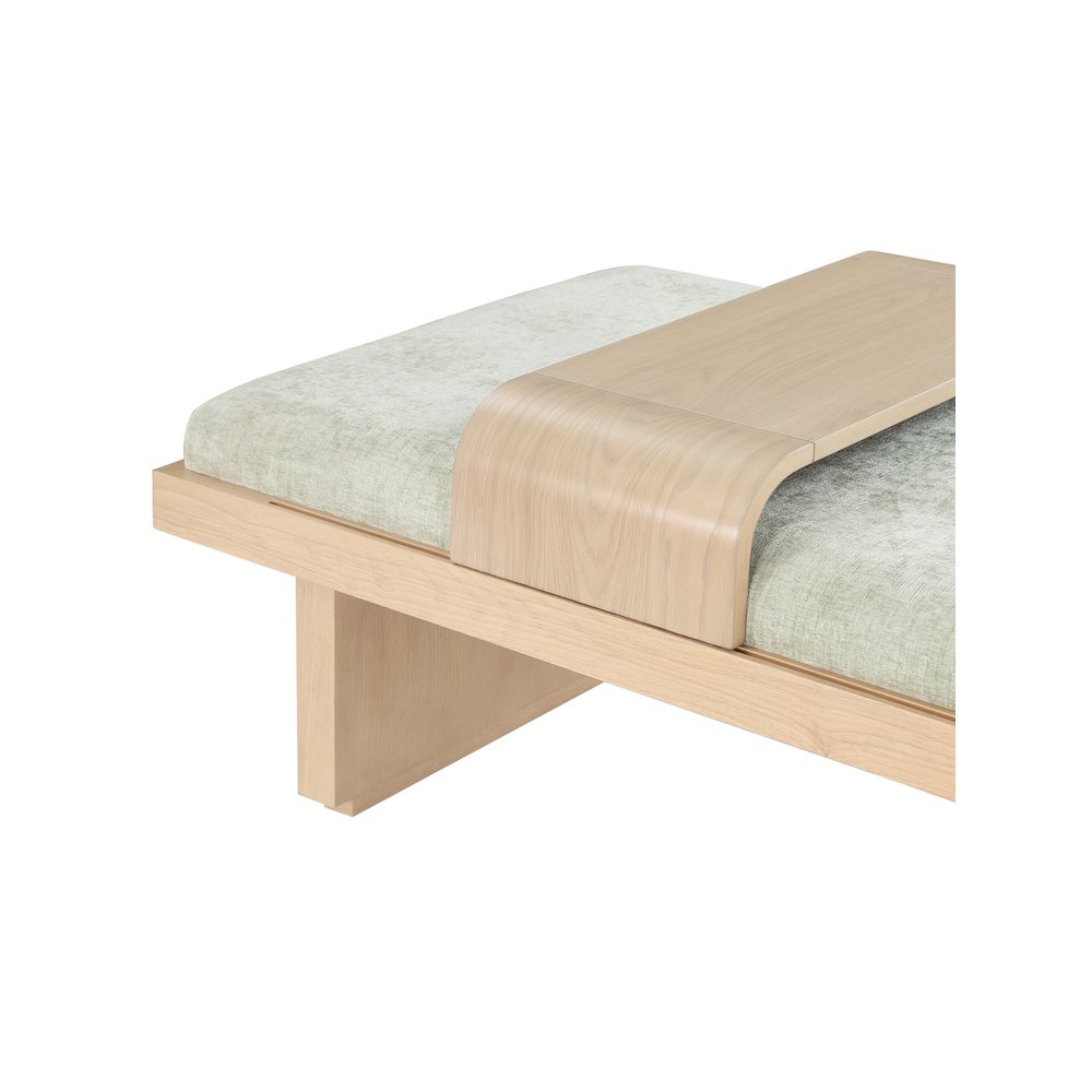 Arlington Mint Green Chenille Fabric Bench