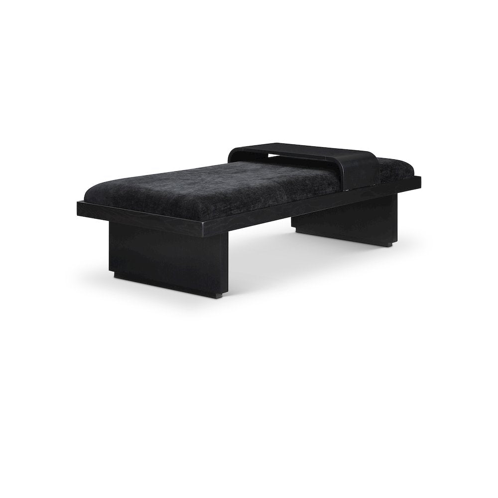 Arlington Black Chenille Fabric Bench