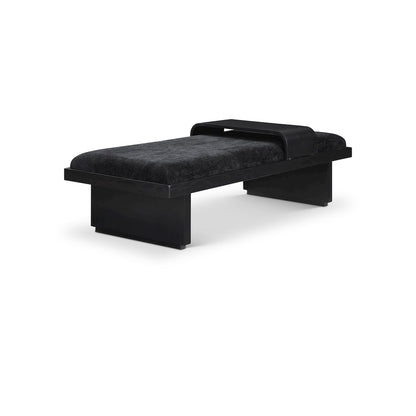 Arlington Black Chenille Fabric Bench