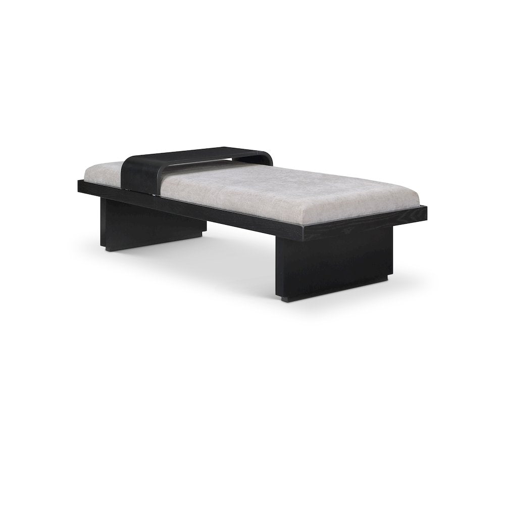 Arlington Light Grey Chenille Fabric Bench