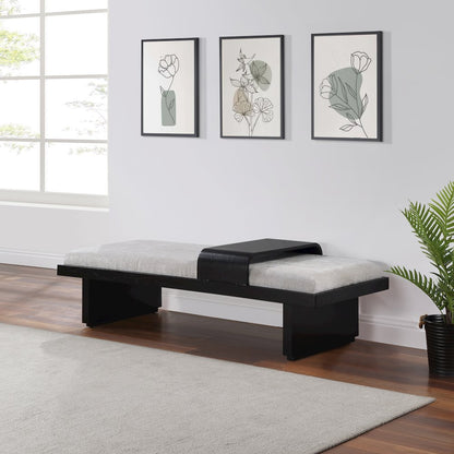 Arlington Light Grey Chenille Fabric Bench